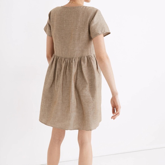 Madewell Linen Blend Button Front Dress - Picture 3 of 3